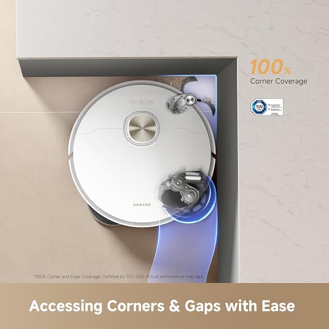 DREAME L60 Ultra PE Robot Vacuum and Mop, 30,000Pa Suction, Self-Cleaning,Corner-to-Edge Deep Cleaning, Detangling Brush, Obstacle Avoidance and 360° Navigation, White