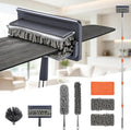 76 Inch Ceiling Fan Cleaner with Long Handle, 360° Fan Blade Cleaner, High Ceiling Duster Cleaning Kit with Cobweb Brush, Chenille and Microfiber Duster for Blinds, Walls and Light Fixtures