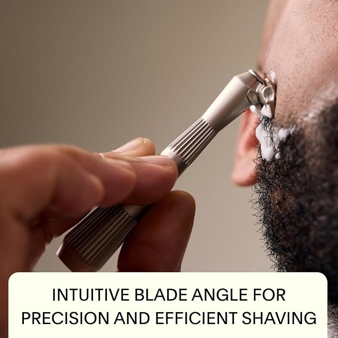 Leaf Twig Razor by Leaf Shave, All-Metal Single Blade Razor for Men & Women, Fixed Head w/Magnetic Load Assist, Includes 5 Stainless Steel Blades - Face Shaving, Lighter Hair, Sensitive Skin - Chrome