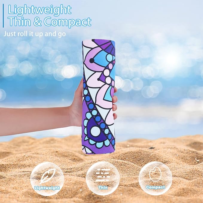 TwoYek Microfiber Beach Towel Extra Large 71x32 inches 6 Pack Bulk | Thin Lightweight, Sand Free, Super Absorbent & Quick Dry, Oversized Towels for Beach Bath Pool Swim Travel Essentials Gifts