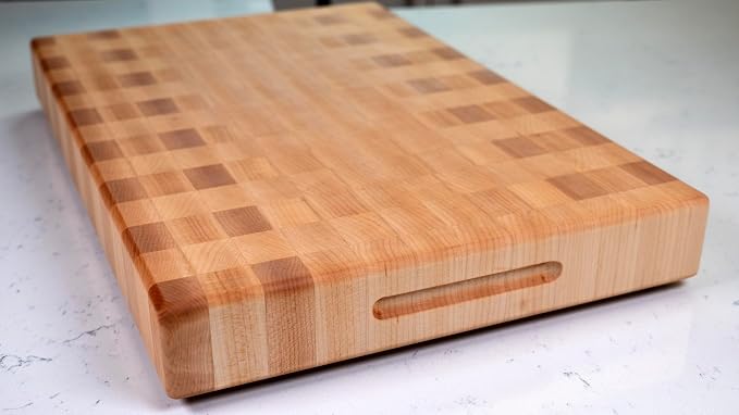 Maple End Grain Cutting Board, Handmade in USA, Premium Butcher Block, Medium 10x15” (Gift-Ready, Sustainable)