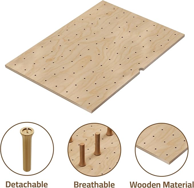 Dowell 39.25" x 21.25" Drawer Divider Organizer Wood Peg Board - 16Pegs