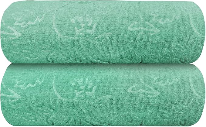 JML Extra Large Microfiber Bath Sheets Towels, 2 Pack, 35" x 70", Green | Oversized, Hanging Loop, Soft, Super Absorbent, Fast Drying, Perfect for Sauna, Shower, Sport, Fitness, Yoga