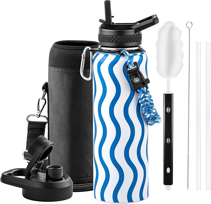 RAYMYLO 2026 Soccer Biggest Event Edition Insulated Water Bottle 40 oz, Nation Flag Design, Best Souvenir & Gift for World Soccer Lover, Vacuum Stainless Steel (Cold for 36Hrs), Leak Proof & Non-BPA