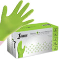 1st Choice Green 6 mil Nitrile Disposable Gloves Diamond Grip Medium 100 | Bulk Purchasing Options, Medium Duty Gloves for Mechanics, Business, and Household Tasks, Food Safe and Chemical Resistant