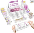 25 Pcs Clear Drawer Organizer, Adjustable Drawer Storage Box, 3-Size Desk Drawer Organizer, Acrylic Storage Bins for Makeup, Cosmetic, Kitchen Utensils, Bedroom Dressers Tool Organizer for Gadgets