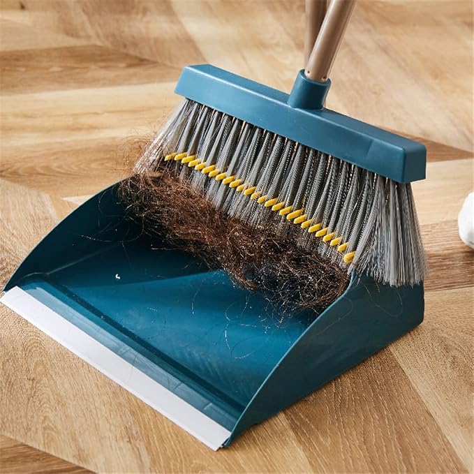 Dust Broom Set Magic Home Cleaning Pan Brush Garbage Scoop and Dustpan Floor Shovel Grabber Wiper Hair Silicone House Sweeper(D)