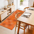 Hallway Runner Rug 2'x6', Orange Halloween Washable Bathroom Area Rugs for Kitchen Bedroom Laundry, Black White Net Halloween Non Slip Door Mat Indoor Entrance Floor Throw Bedsides Carpet