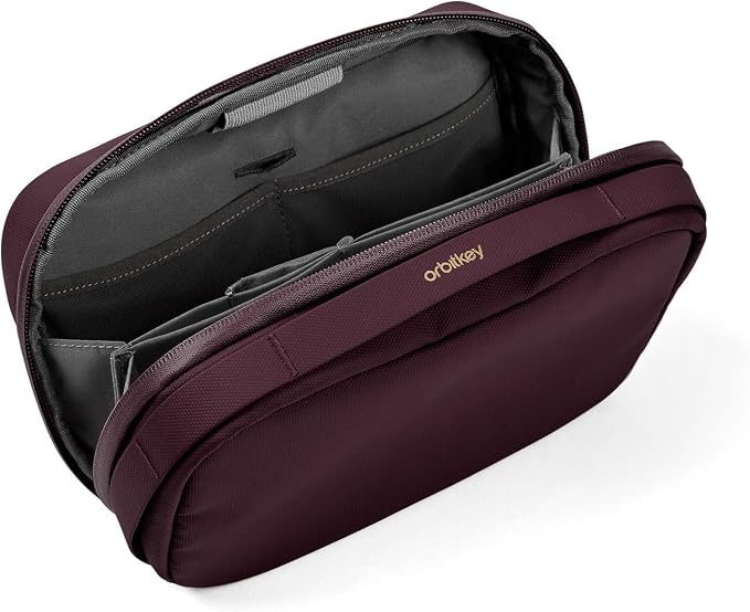 Orbitkey 2-in-1 Tech Accessory Pouch with Detachable Slim Sleeve – Travel Electronics Organizer for Cables, Chargers, Earbuds, Power Bank – Compact Gadget Bag & Portable Tech Storage Case (Plum)