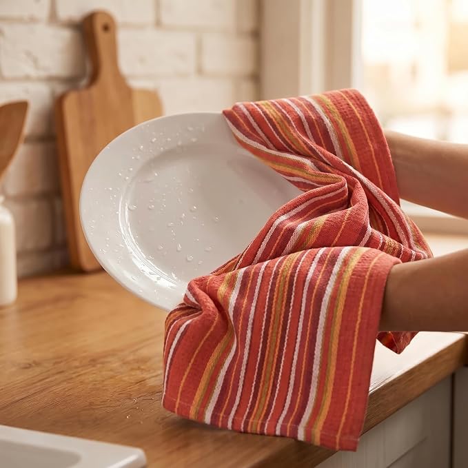 Urban Villa Kitchen Towels Cotton Dish Towels 20”x30” (Set of 6) Rust