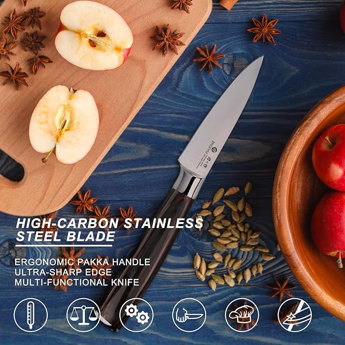 imarku Paring Knife 3.5 Inch, Japanese High Carbon Stainless Steel | Ultra Sharp Fruit Knife, Small Kitchen Knife for Peeling Fruits, Ergonomic Pakkawood Handle, Unique Gifts for Men and Women