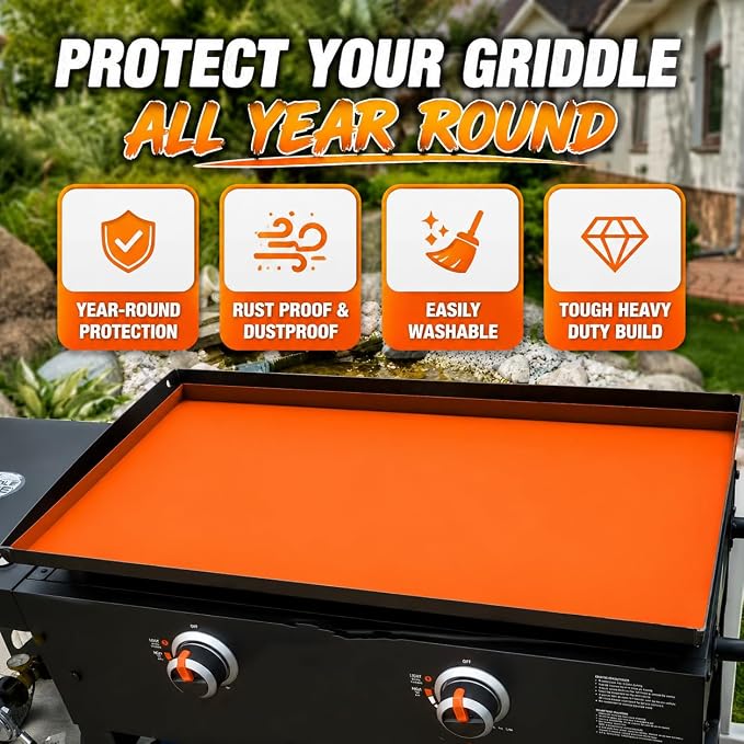 Silicone Grill Mat for Outdoor Griddle for Cuisinart CGG-501 2021-2026, Non-Slip BBQ Tool Mat, Heat Resistant Griddle Protector Mat, Outdoor Kitchen Accessories,17 inch（43.3 * 38.3 * 1.3cm）