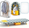 Small Ironing Board with Iron Holder, Tabletop Ironing Board with Iron Rest Pad, Compact Foldable Iron Board for Travel Home with Protective Press Cloth Sapce Saving (Grey)