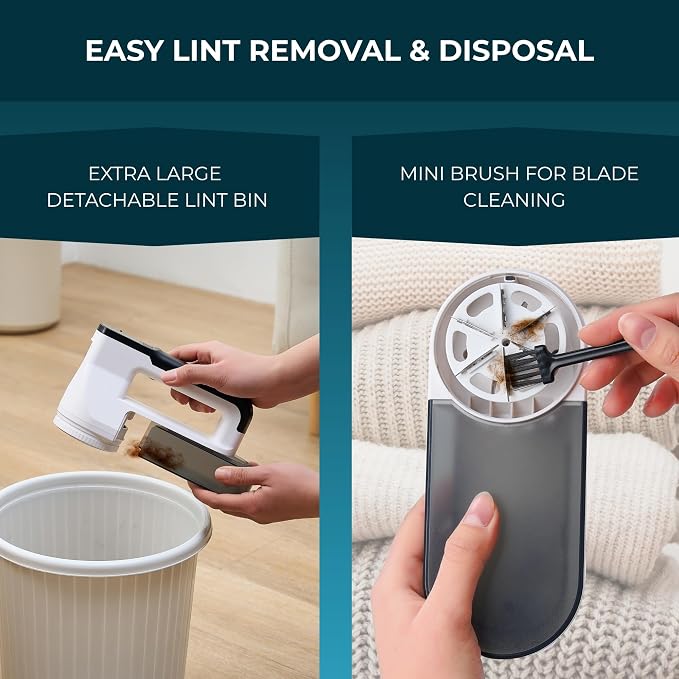 True & Tidy XL Rechargeable Fabric Shaver & Fuzz Remover w/Built-in Light