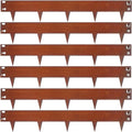 20ft. 42" L × 8" H Corten Steel Landscape Edging, 6 Pack Border | Metal Edging for Landscaping with Buckles, Hammer-in Flexible Lawn Edging, No Dig Edging, Metal Edging for Pathway, Yard