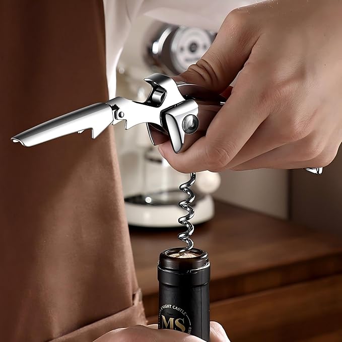 Wine Opener -Professional Corkscrew Wine Opener with Foil Cutter & Cap Remover， Manual Wine Key for Waiters, Bartenders & Home Use，Gift for Wine Lovers，the unicorn beetle looks