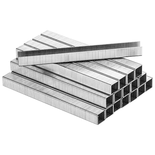 meite T50 Staples, 3/8 Inch Length Heavy Duty Staples for Staple Gun, Galvanized, 20 Gauge 3/8" Crown, Compatible with T50 Staple Gun, Ideal for Upholstery, Construction, Furniture (5,000 Counts)