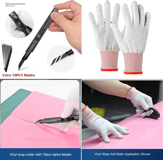 EHDIS Professional Vinyl Wrap Tool Kit with Heat Gun – Complete Car Wrapping Tools for PPF, Tint & Decals | Includes Squeegees, Knives, Gloves & Knife Less Finish Line