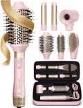 ELLA BELLA® 6 in 1 Professional Hot Air Styler • Powerful Hair Dryer & Straightener Set • Styling Without Heat Damage • Fast Drying Curling Volumizing Straightening • Includes Protective Travel Case
