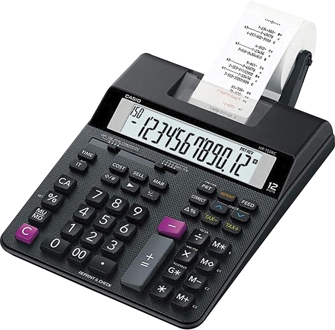 Casio HR-200RC – Desktop Printing Calculator with Dual-Color Print & 150-Step Check | Cost/Sell/Margin, Tax & Calendar | New Version of HR-150TM | Ideal for Accounting & Retail