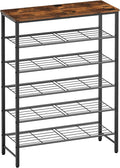 Kitsure Shoe Rack for Closet, Rustic Brown Shoe Organizer with Leveling Feet, Sturdy & Rust-Proof Shoe Storage for Entryway, Bedroom, Living Room, 29.5" x 11.4" x 38.2", Brown