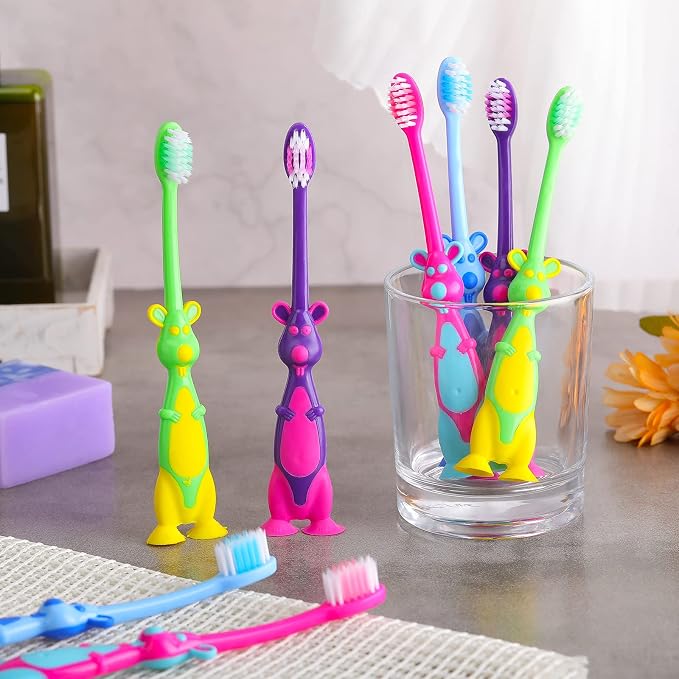 Gerrii Kids Toothbrushes Bulk Soft Bristles with Covers for Daycare,150 Pcs | Individually Wrapped, Suction Base, Ideal for School Daycare Camp Travel, Gentle Bristles Safe for Children Toddlers