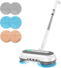 Cordless Electric Spin Mop with Spray and LED Headlight | Self-propelled dual-spin cleaning, 30-50 min runtime, 290 ml spray tank and 6 washable pads for sealed hard floors