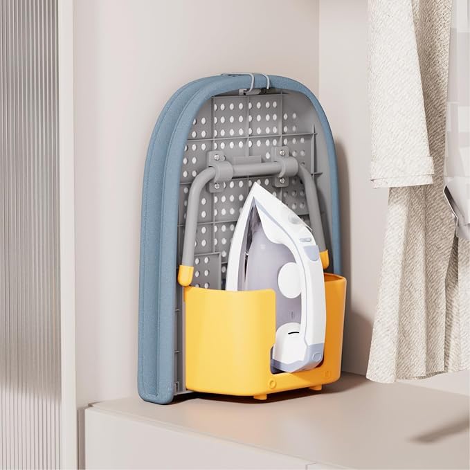 Tabletop Ironing Board with Iron Holder and Silicone Iron Rest Pad, Small Portable Ironing Board for Small Spaces