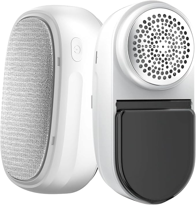 Fabric Shaver Lint Remover and Lint Brush Rechargeable, 2600mAh Portable Sweater Defuzzer Lint Shaver, 2-Speed Adjustment, Removes Lint, Pill, & Fuzz (Color : White)