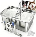 Dog Water Fountion for Large Dogs,18L/4.76 Gal Stainless Steel Automatic Pet Water Dispenser,Ultra Quiet Dog Fountain Water Bowl with Water Level Window & LED Light, Include 1Set Filter
