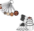 U-Taste 18/8 Stainless Steel Measuring Spoons Set for Dry and Liquid Ingredients(Set of 9), and Upgraded Measuring Cups and Spoons Set of 10 with Reinforced Welded Handle (Black)
