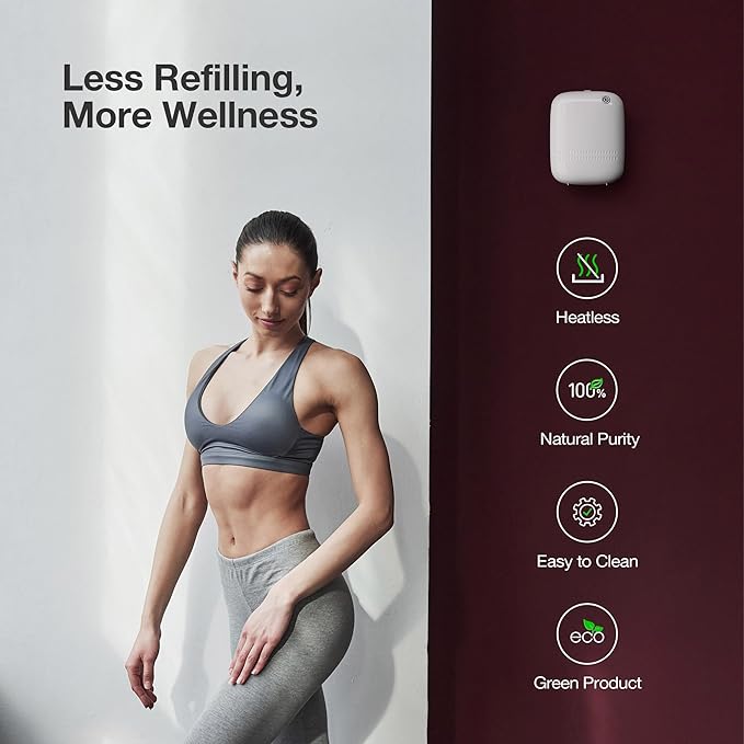 Smart Waterless Essential Oil Diffuser (400 mL Capacity) Hotel Scent Starter Kit with 200mL Fragrance Oil, Up to 2000 sq ft App Control Scent Air Machine with 12V1A Power Adapter, ANW Kit White