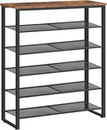HOOBRO Shoe Rack, 6-Tier Shoe Organizer, for 18-24 Pairs of Shoes, Large Capacity Shoe Storage Shelf, Durable and Stable, for Entryway, Closet, Hallway, Dorm Room, Industrial, Rustic Brown BF67XJ01G1