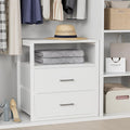 BOLUO White Closet Drawers with Open Shelf for Closet Organizers and Storage Bedroom Dorm Modern Large