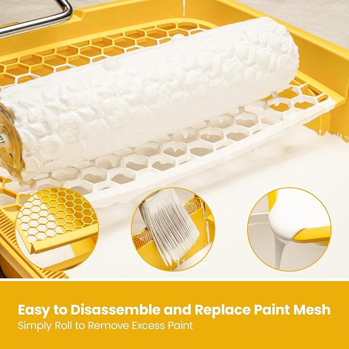 Voomey Professional Paint Roller Kit 22 Pcs, 9-Inch Upgraded Paint Roller with Super Coverage Effect, Paint Brush, Paint Roller Tray,Paint Kit for House Painting