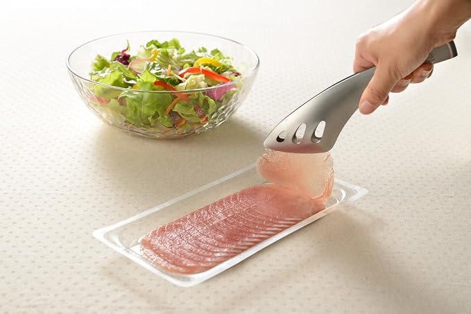 Oaks Leye LS1514 Yubisaki Server Tongs, Easy to Serve Even While Sitting, Stainless Steel, Made in Japan