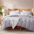Nestl Grey Lavender Duvet Cover King Size - Soft Double Brushed King Duvet Cover Set, 3 Piece, with Button Closure, 1 Duvet Cover 104x90 inches and 2 Pillow Shams