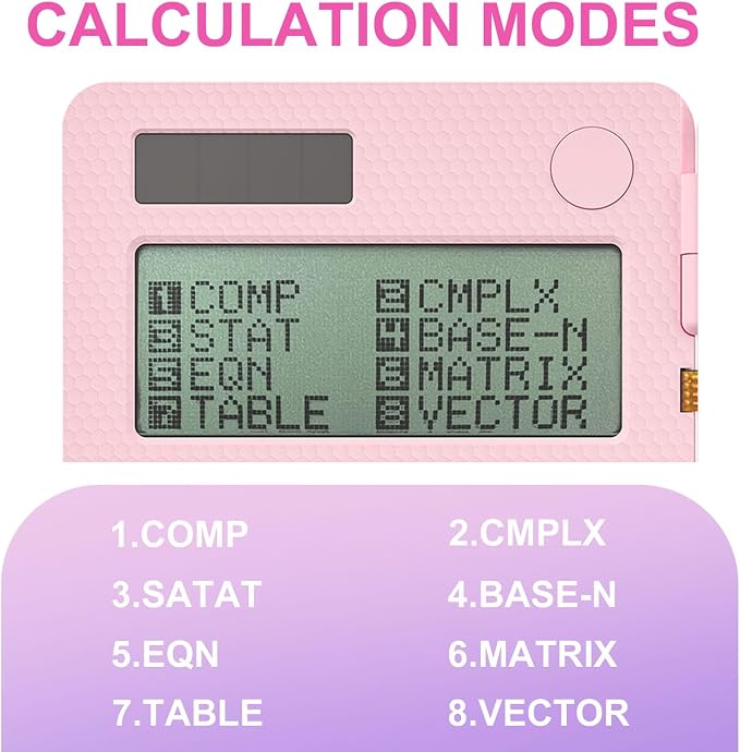 Scientific Calculators, Rudnia Pink Calculator with Alarm Clock, 417 Functions Desktop Calculator Rechargeable, Calculator for School & College Students (Pink)