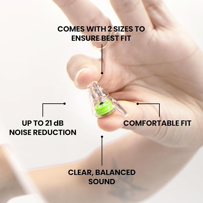 Eargasm High Fidelity X Edition Earplugs for Concerts, Festivals, Musicians, DJs, Night-Life, Motorcycle Hearing Protection - Reusable Ear Plugs for High Fidelity Noise Reduction up to 21 dB