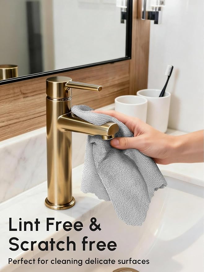 Microfiber Cleaning Cloths Roll, 75 Pack Tear Away Microfiber Towels Roll, 12" x 12" Lint Free Rags, Reusable Cleaning Cloths, Washable, Scratch Free,Ultra Absorbent Dish Rags(Grey)