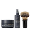SUPPLY Men’s Shave Accessories Set – Ultra Lather Shaving Cream 3.4oz, Alcohol-Free Aftershave Spray 2 oz, and Synthetic Shaving Brush – Sandalwood Cedar/Matte Black