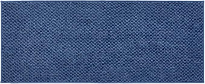 TYUU Bathroom Runner Rug, Long Bath Mat Washable Thin Quick Dry Low Pile Bathroom Runner Rugs 24 x 60 Non Slip, Navy Blue 24"x60"