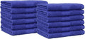 Amazon Basics Highly Absorbent Fast Drying 100% Cotton Washcloths for Face, Soft, Machine Washable, Fade-Resistant, 12" x 12", Navy Blue, 12-Pack