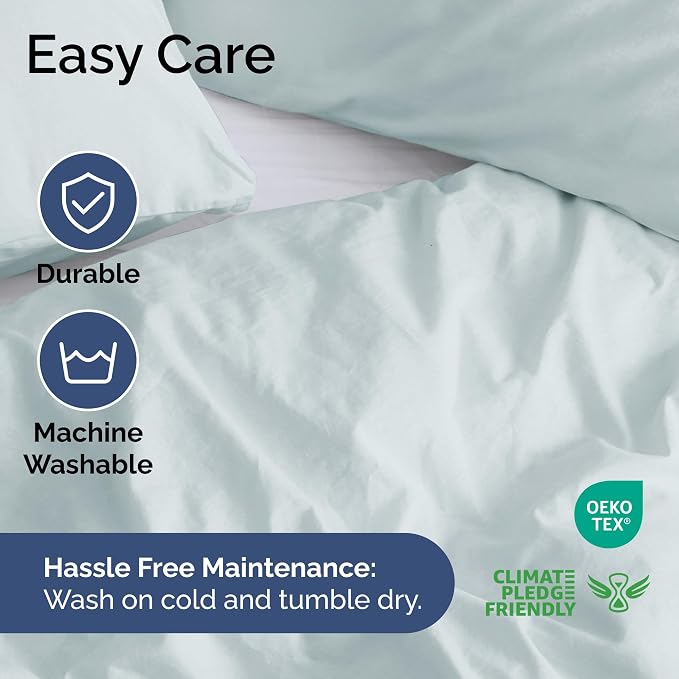 Duvet Cover Full Size Set - Extra Soft Full Duvet Cover 80" x 90" with 2 Pillow Shams for Women, Men, Kids & Teens - Hotel Luxury, Easy-Care w/ Zipper Closures & Ties - Comfy & Breathable (Ice Blue)