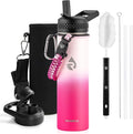 RAYMYLO Insulated Water Bottle 20 oz, Triple Wall Vacuum Stainless Steel (Cold for 24Hrs, Hot for 12Hrs), Leak Proof & Non-BPA, Modern Water Bottle Jug for School with Straw Spout Lids