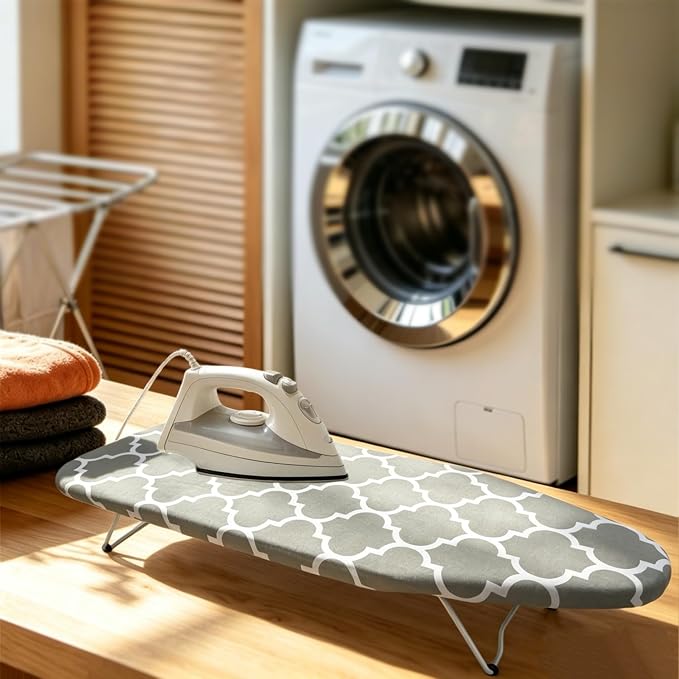 Tabletop Ironing Board with Heat Resistant Cover and Pad,30x12Inch | Heavy Duty Ironing Board with folding legs, Hook for Hanging, Portable Folding Mini Iron Board for for Dorm Apartment Travel