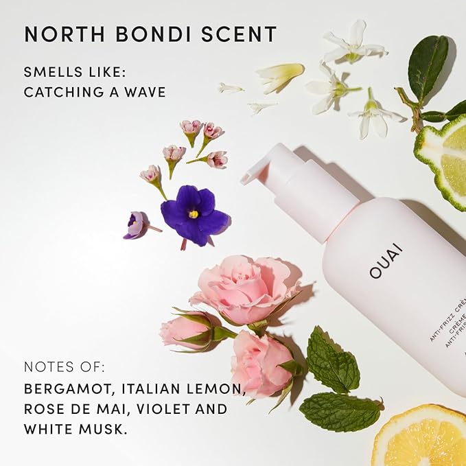 OUAI Anti Frizz Cream - Moisturizing Hair Cream with Frizz Control & Heat Protection - Provides Lasting Hydration with Jackfruit & Beetroot Extract - Paraben, Phthalate & Sulfate Free (6 oz)