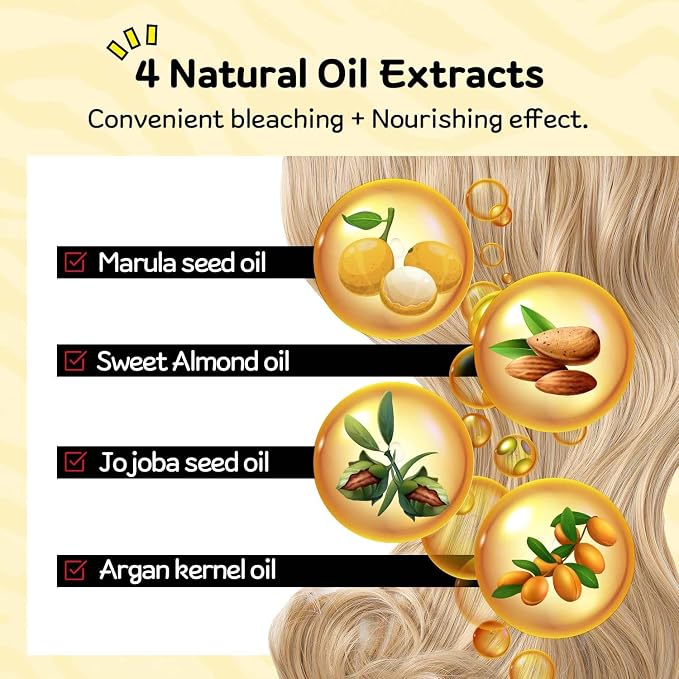 eZn Super Rich Cream Hair Bleach (25oz, 250g+500ml) Korean Permanent Long Hair Color Marula Seed High-Lifting Formula Minimal Damage Enriched with 4 Natural Oil Extract (Super Size)