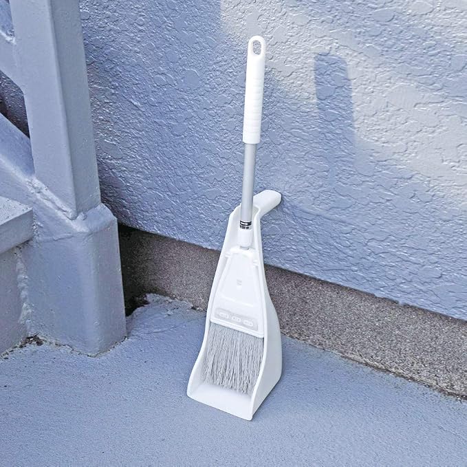 Azuma AZ190-ent Broom Dustpan Set, Petit Dustpan Set, for Entryway, Dustpan Width: Approx. 3.5 inches (9 cm), Total Length: Approx. 16.1-22.0 inches (41-56 cm), Flexible Spikes Even Fine Trash