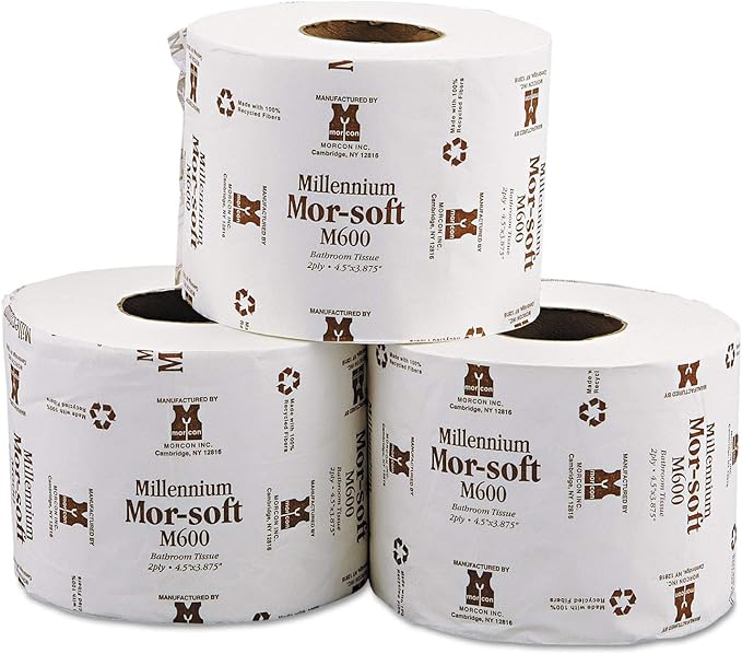 Morcon M600 Morsoft Millennium Bath Tissue 2-Ply 600 Sheets/Roll 48 Rolls/Carton